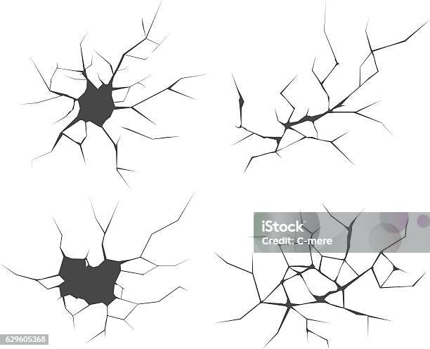 Cracks Vector Icons Stock Illustration - Download Image Now - Cracked, Broken, Vector