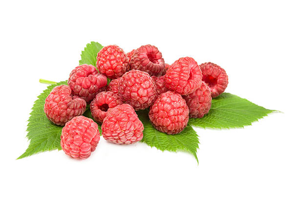 istock Juicy raspberry isolated on a white background with clipping path 629611114