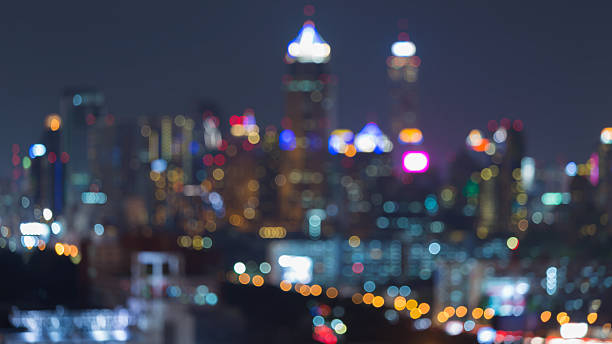 istock Abstract blurred lights city office 629611728