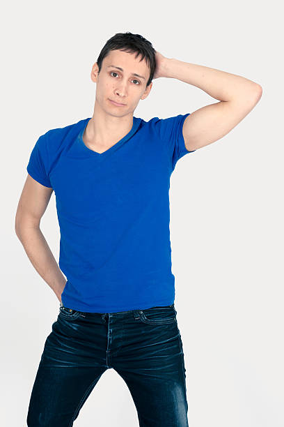 istock Handsome man doing different expressions in different sets of clothes: posing 629617244