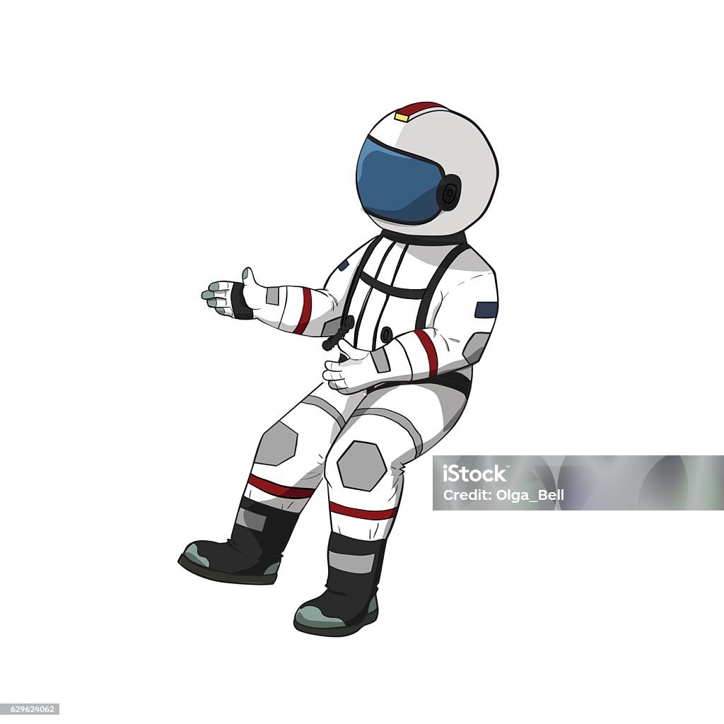 Phi Hành Gia Bay Trong Không Gian Mở Spaceman Tay Vẽ Minh Họa Màu ...