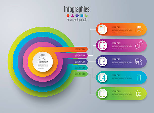 инфографика дизайн векторные иконки и бизнес. - diagram graph three dimensional shape chart stock illustrations