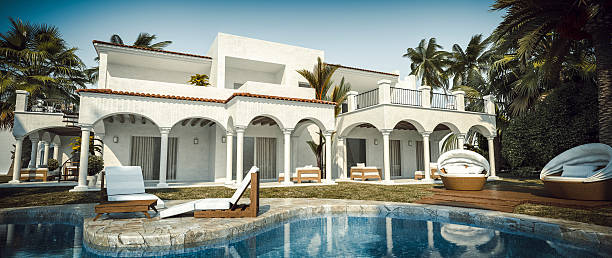 istock Beautiful Luxury Villa With Swimming Pool 629625720