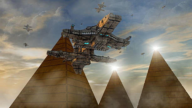istock 3d render. Unidentified flying object. Futuristic spaceship 629626426