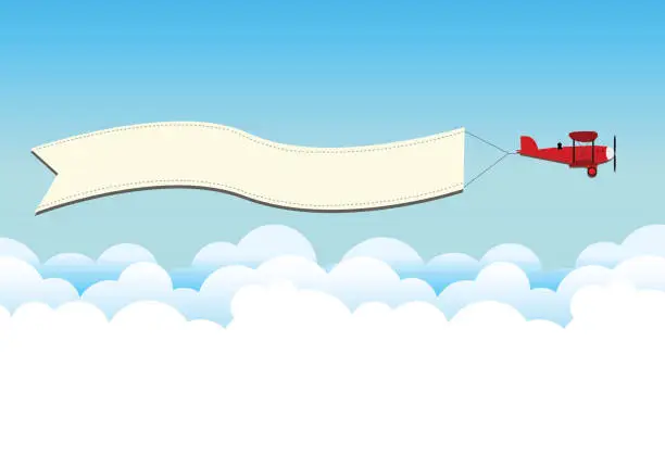 Vector illustration of Beplane on the sky
