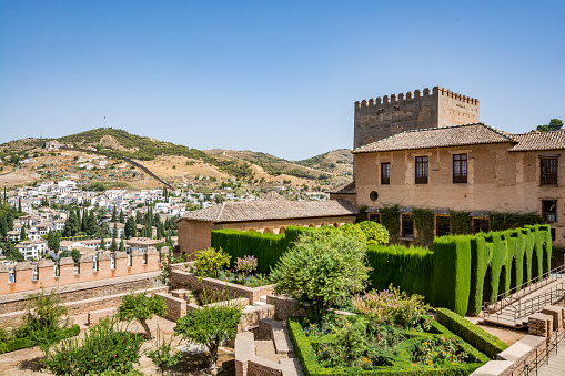 Sermoneta, Lazio Italy - April 22, 2023 Medieval hilltop town in the province of Latina.