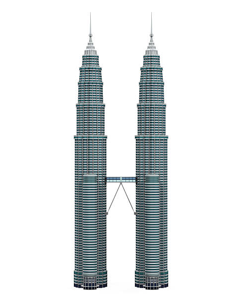 malaysia twin tower - kuala lumpur stok fotoğraflar ve resimler