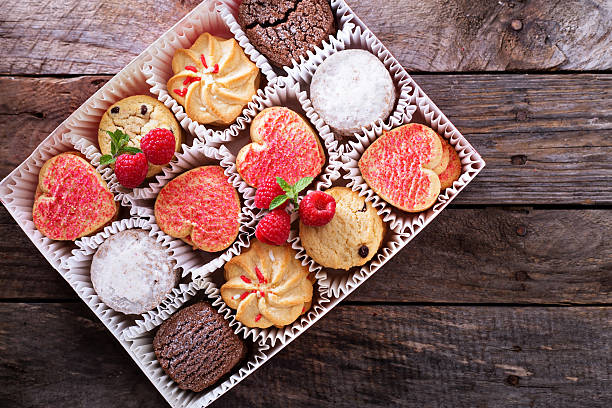 istock Valentines day heart shaped cookies 629628856