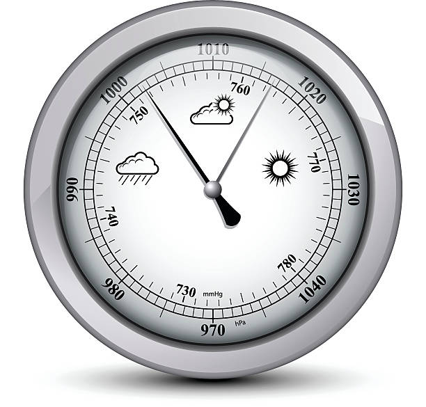 Barometer Barometer in silver barometer stock illustrations