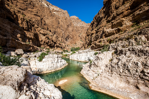 beautiful wadi shab, oman.