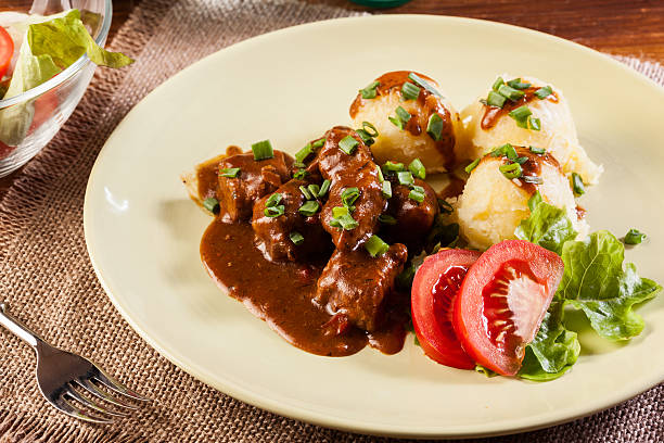 istock Goulash with boiled potatoes 629639254