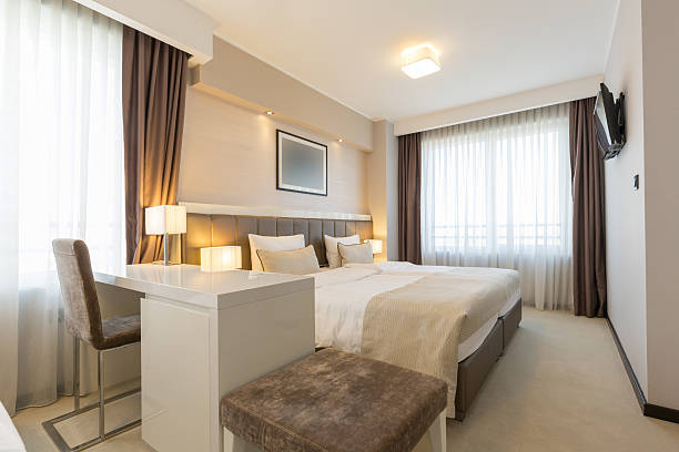 istock Interior of a new hotel bedroom 629639902