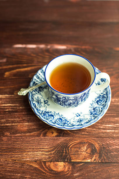 istock cup of tea on  wooden background 629641092