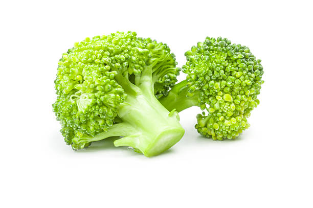 istock Fresh head of broccoli on a white background. Clipping path 629641484