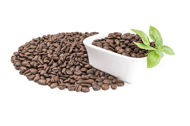 istock Pile of roasted coffee beans isolated on a white background 629642374