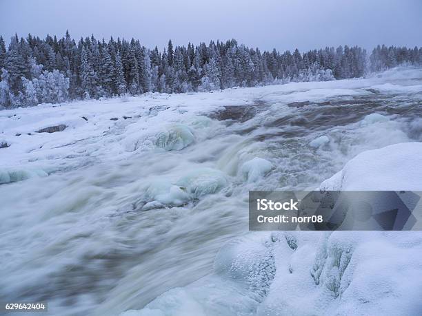 Winter Waterfall Stock Photo - Download Image Now - Abstract, Balance, Blue