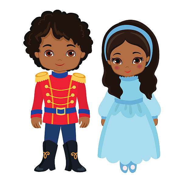 illustration von sehr niedlichen jungen und mädchen. - wedding african descent american culture bride stock-grafiken, -clipart, -cartoons und -symbole