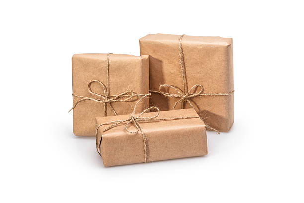 istock Composition of Christmas gift boxes isolated on white 629653170
