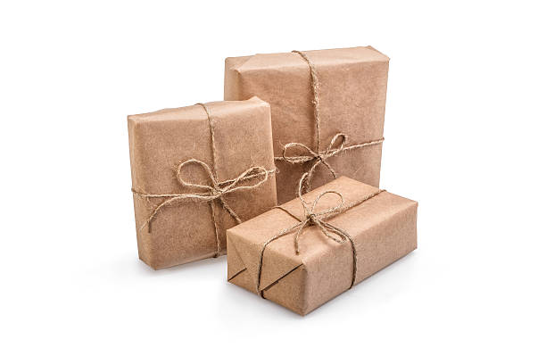 istock Composition of Christmas gift boxes isolated on white 629653558