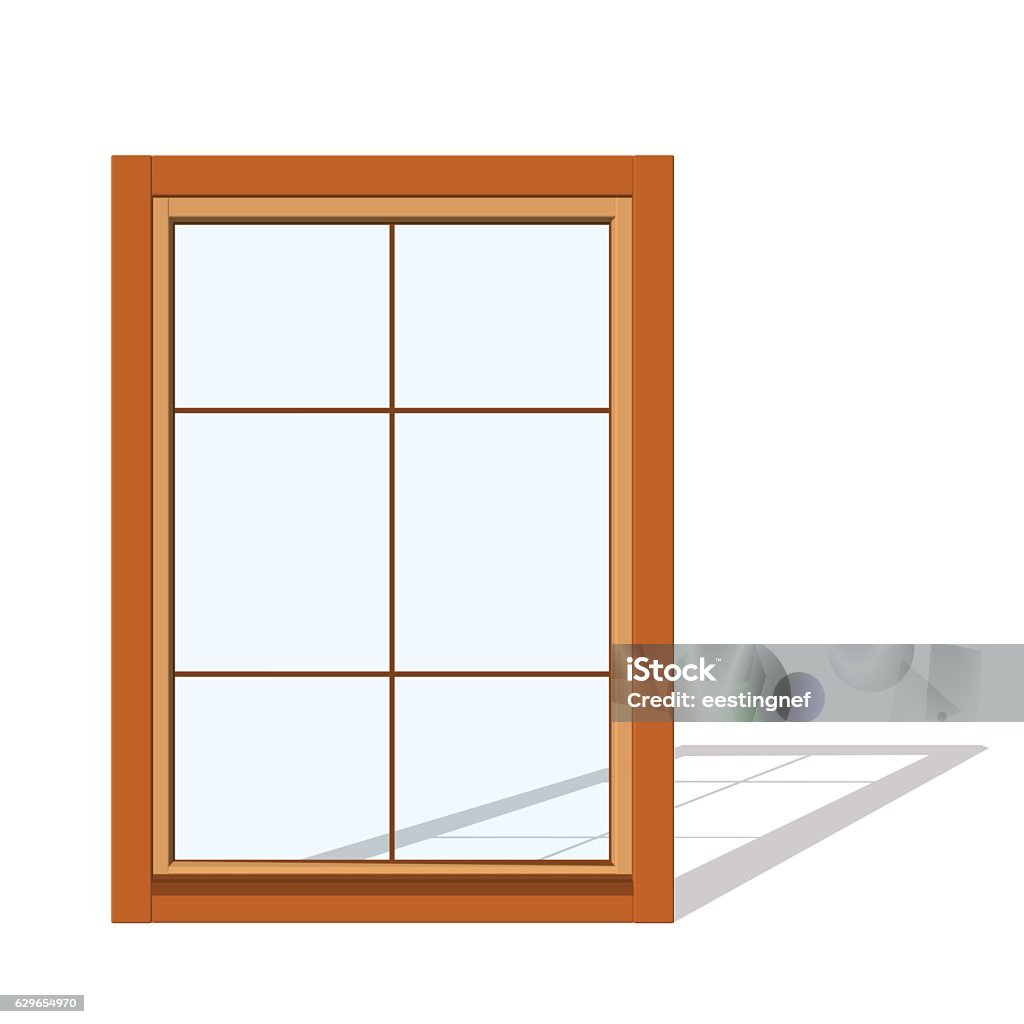 Closed window. Isolated on white background. Closed window. Isolated on white background. 3d Vector illustration.Front view. Architecture stock vector