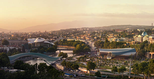 istock Panoramic view of Tbilisi at sunset 629657188