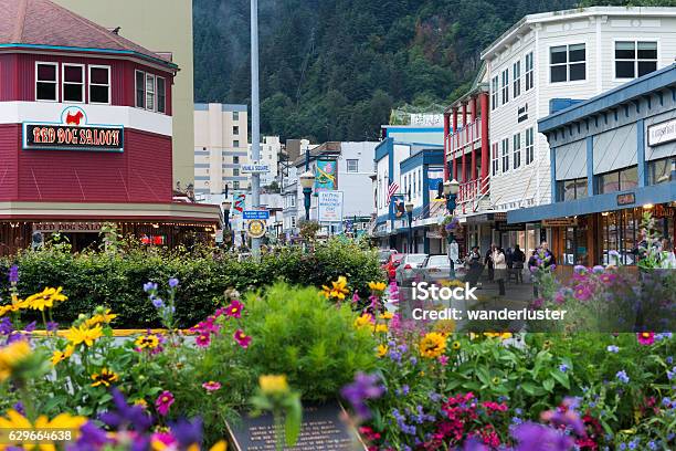 Downtown Juneau Stock Photo - Download Image Now - Juneau, Alaska - US State, Store