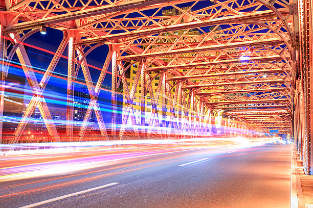 istock Shanghai Garden Bridge Traffic at night 629666586