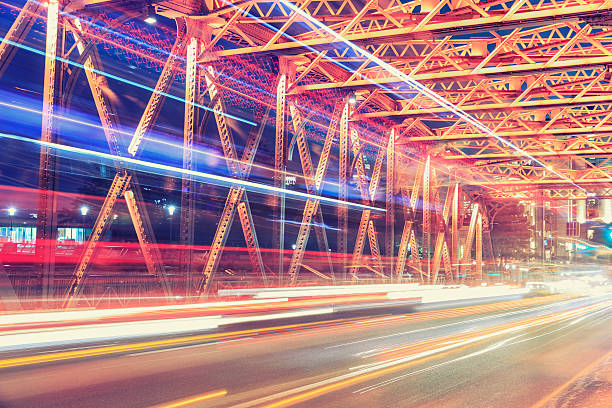 istock Shanghai Garden Bridge Traffic at night 629667010