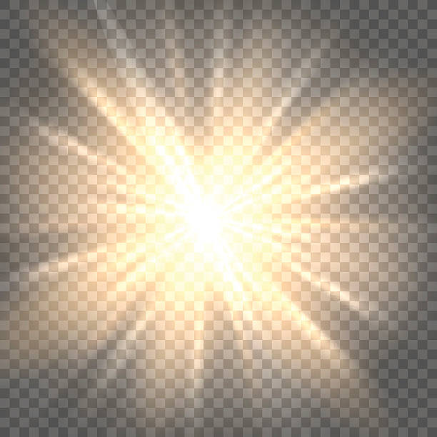 투명한 배경의 태양 광선 - aura stock illustrations