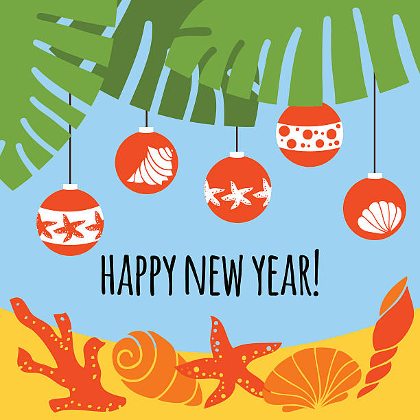 illustrations, cliparts, dessins animés et icônes de nouvel an sous les tropiques - vacations nature shell snail