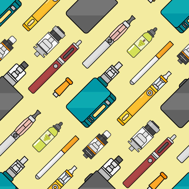 ilustrações de stock, clip art, desenhos animados e ícones de vaping seamless pattern vector. - cigarette wrapping