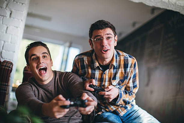 istock Winning a Video Game in office relax room 629676858