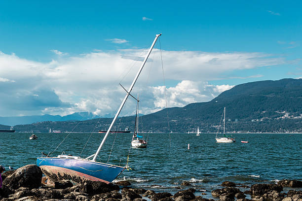 istock Sunken Boat at Kitsilano Beach in Vancouver, Canada 629678308