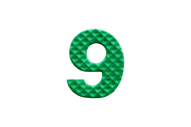 istock green number 9 made from EVA foam on white background 629680154