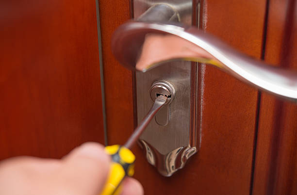 istock trying to open a door lock by screw driver 629688344