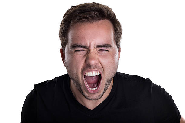 istock Angry Male on White Background 629692346