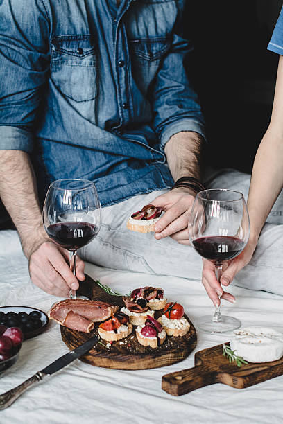 istock Loving couple eating dinner 629692514