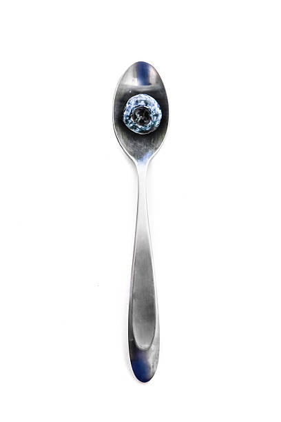 istock Fresh blueberry on a stainless steel spoon 629693134