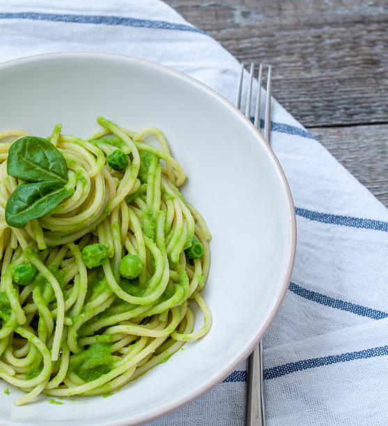 istock Green pasta with pesto 629693944