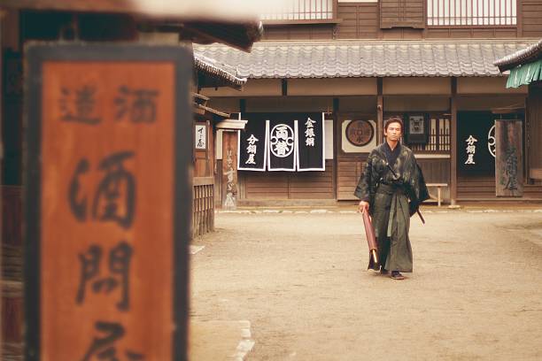 istock Samurai walking street in Edo Period 629694690