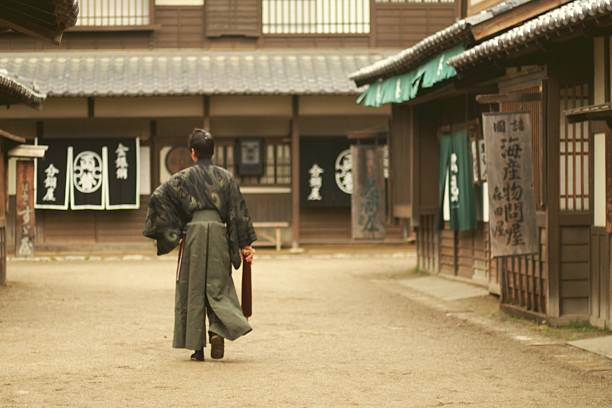 Samurai walking street in Edo Period