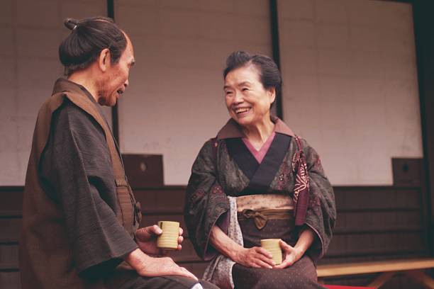 istock Elderly Japanese couple tee time 629705698