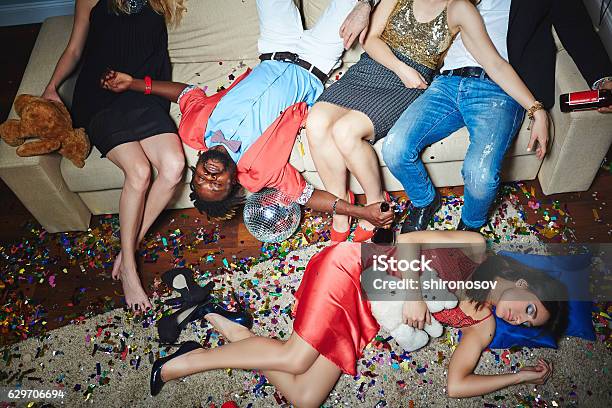 Exhaustion Stock Photo - Download Image Now - Party - Social Event, Drunk, Christmas