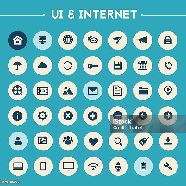 Big Ui And Internet Icon Set Stock Illustration - Download Image Now - Abstract, Business, Business Finance and Industry