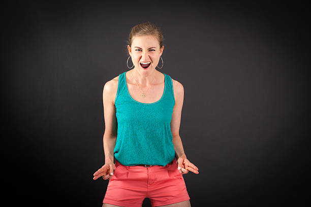 istock Beautiful woman doing different expressions in different 629712526