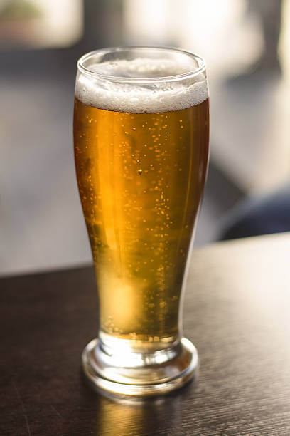 istock Gold color frosty beer 629718206