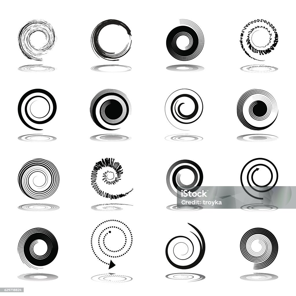 Spiral design elements. Spiral design elements. Vector art. Spiral stock vector