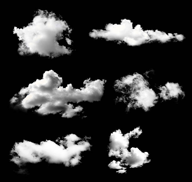 istock collection of whtie clouds isolated on black background 629724722