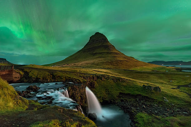 istock Amazing Aurora Borealis over Kirkjufell 629725290