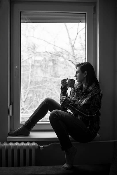 Winter morning and hot coffee